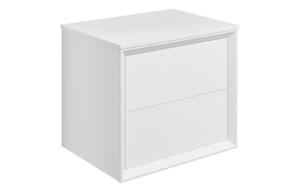 Plush 610mm Wall Hung 2 Drawer Basin Unit & Top - Matt White